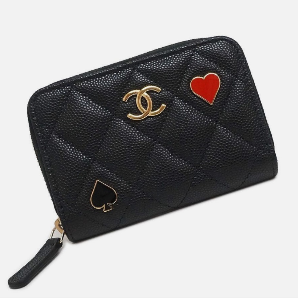 CHANEL NAVY CAVIAR CASINO ZIP COIN PURSE